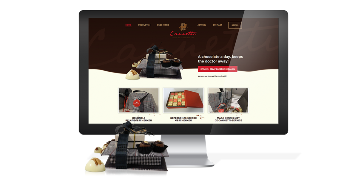 Chocoladetruffels Cannetti - Logo en webdesign