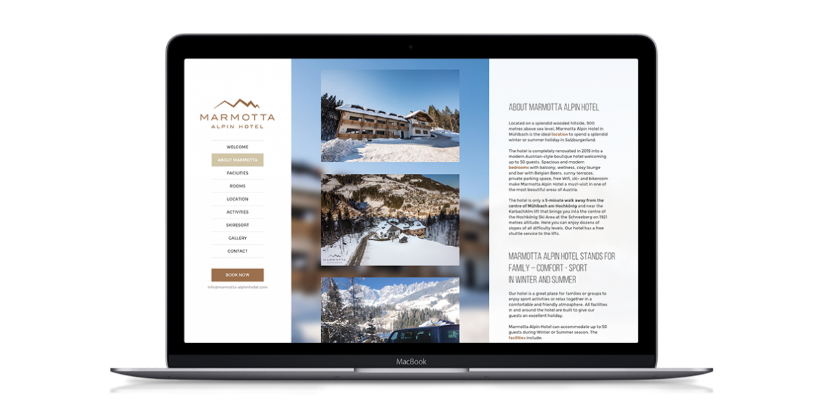 Marmotta Alpin Hotel web design and logo design