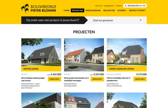 Bouwbedrijf Pieter Blomme - vastgoed website